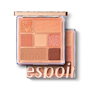 ESPOIR Real Eye Palette #1 Peachy Like (Warm Peach Color Filter) | Multi-Use Long-Lasting Colors with Sparkling Glitter for Eyeshadow Base and Cheeks Makeup